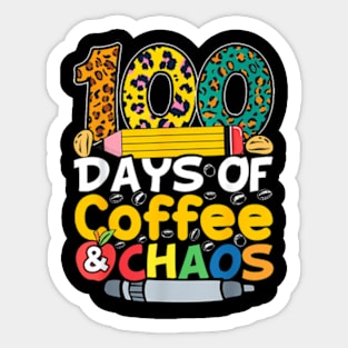 100 Days Of School Coffee Lover 100Th Day Of School Teacher Sticker